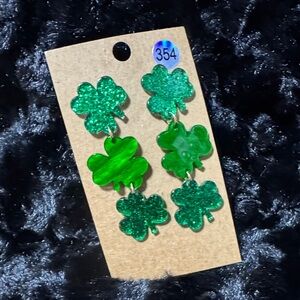 Green Shamrock Earrings
